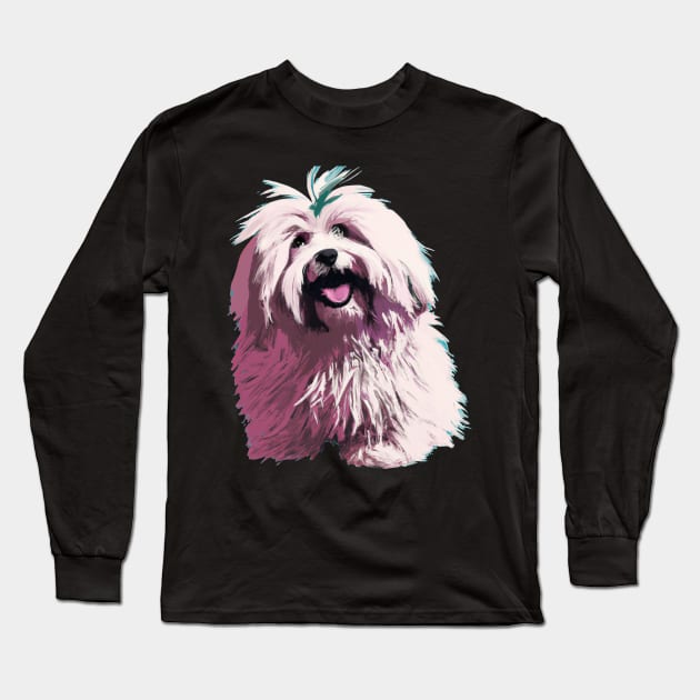 Coton de Tulear Pop Art - Dog Lover Gifts Long Sleeve T-Shirt by PawPopArt